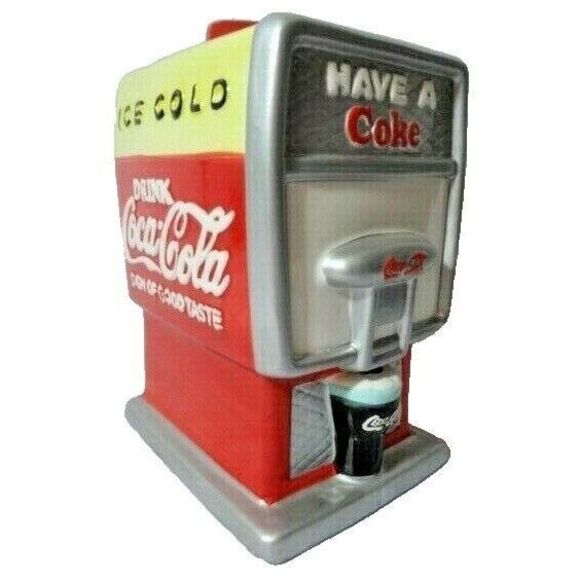 Coca Cola Retro Soda Fountain Cookie Jar Vintage Style Stoneware Canister 2002 - Picture 2 of 5